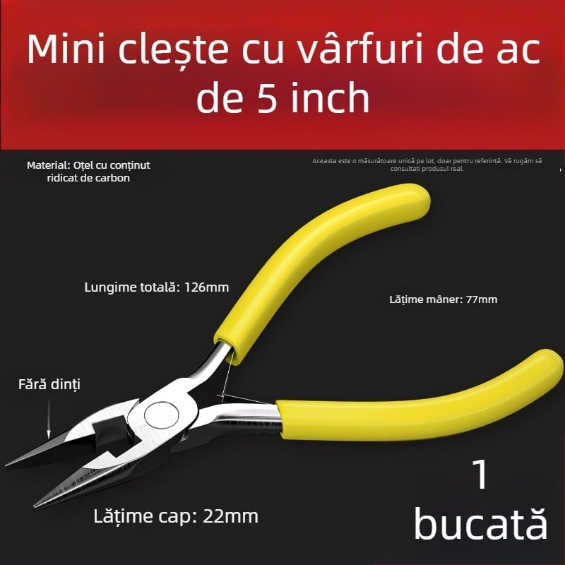 Clește mini de 5 inchi, handmade pentru DIY — Clește de sârmă multifuncțional, vârf ascuțit pentru bijuterii cu mărgele, compact pentru uz casnic