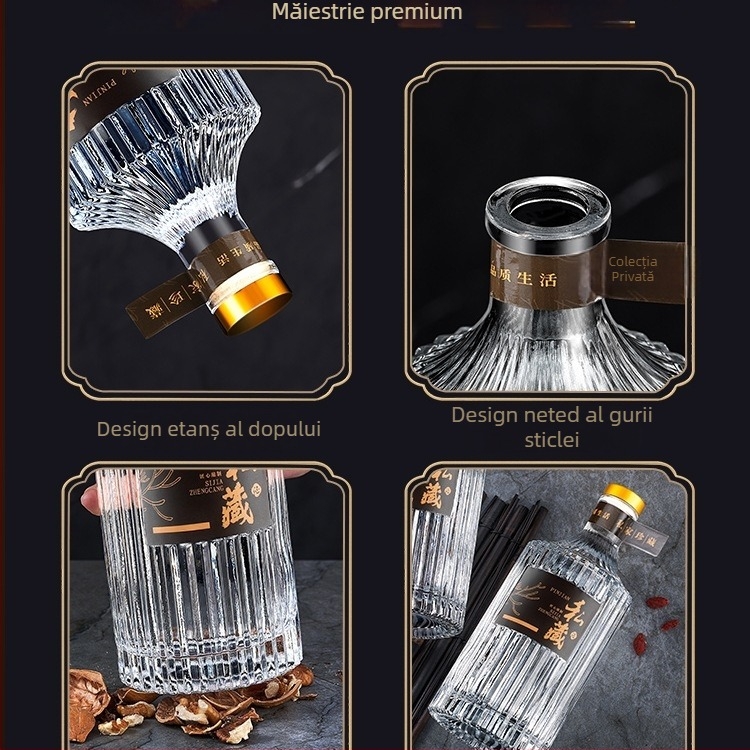 Sticlă din sticlă pentru vin, mică, etanșă, potrivită pentru vin, ulei și apă, capacitate sub 300 ml