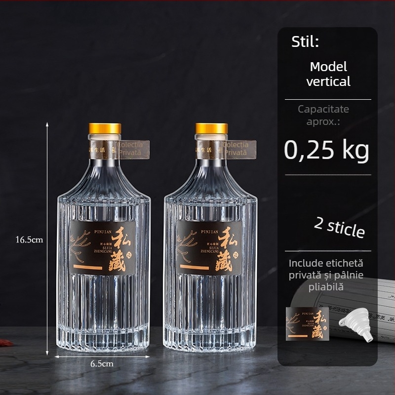 Sticlă din sticlă pentru vin, mică, etanșă, potrivită pentru vin, ulei și apă, capacitate sub 300 ml