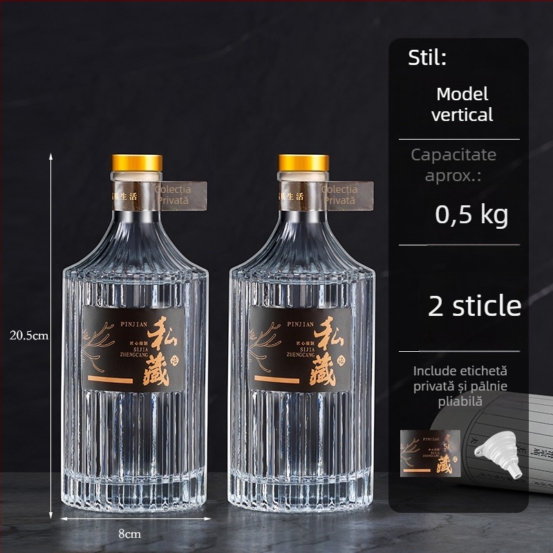 Sticlă din sticlă pentru vin, mică, etanșă, potrivită pentru vin, ulei și apă, capacitate sub 300 ml
