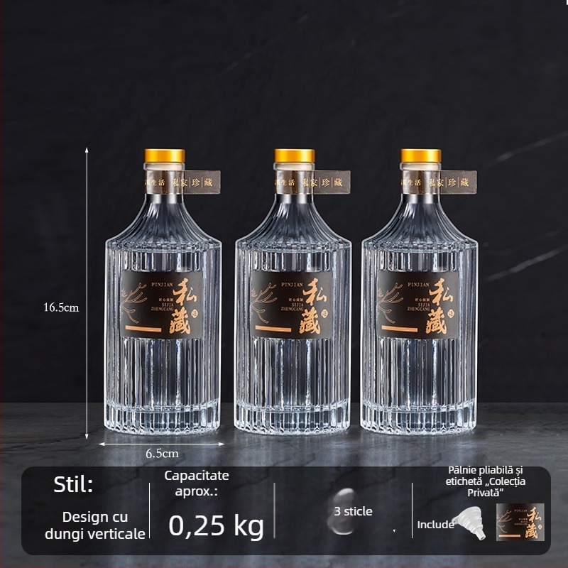 Sticlă din sticlă pentru vin, mică, etanșă, potrivită pentru vin, ulei și apă, capacitate sub 300 ml