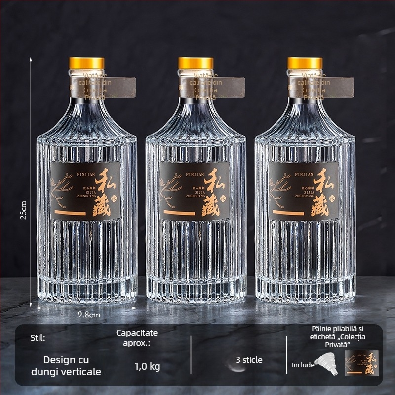 Sticlă din sticlă pentru vin, mică, etanșă, potrivită pentru vin, ulei și apă, capacitate sub 300 ml