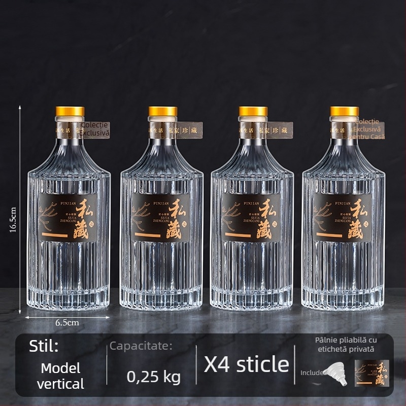 Sticlă din sticlă pentru vin, mică, etanșă, potrivită pentru vin, ulei și apă, capacitate sub 300 ml