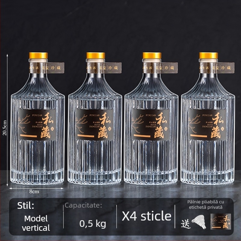 Sticlă din sticlă pentru vin, mică, etanșă, potrivită pentru vin, ulei și apă, capacitate sub 300 ml