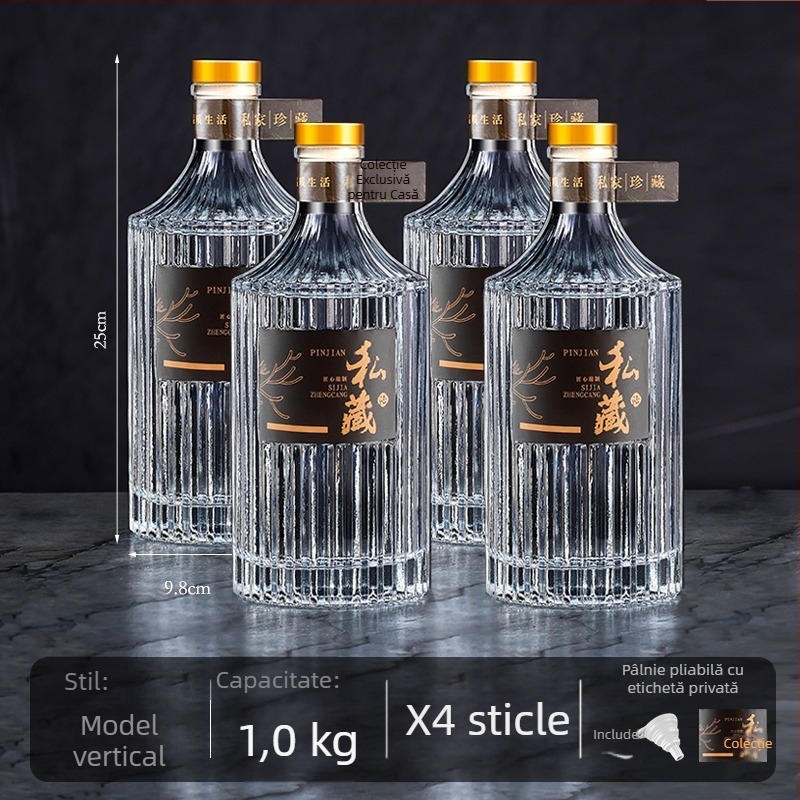 Sticlă din sticlă pentru vin, mică, etanșă, potrivită pentru vin, ulei și apă, capacitate sub 300 ml