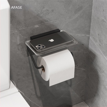 Suport de perete pentru hârtie igienică și cutie de șervețe, din aliaj acrilic-aluminiu