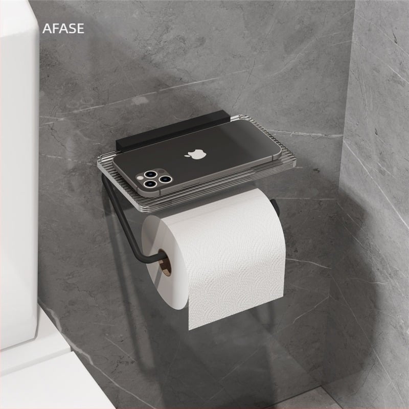 Suport de perete pentru hârtie igienică și cutie de șervețe, din aliaj acrilic-aluminiu