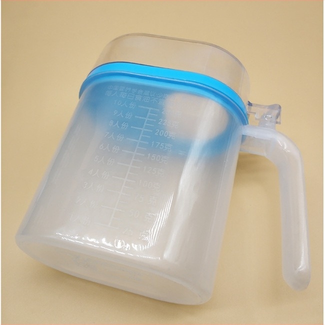 Set dozare ulei și sare cu capac automat deschis/închis — recipient din sticlă pentru ulei, recipient din plastic pentru ulei, linguriță de sare și solniță