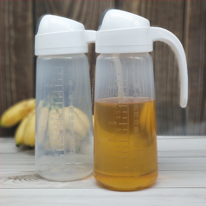 Set dozare ulei și sare cu capac automat deschis/închis — recipient din sticlă pentru ulei, recipient din plastic pentru ulei, linguriță de sare și solniță