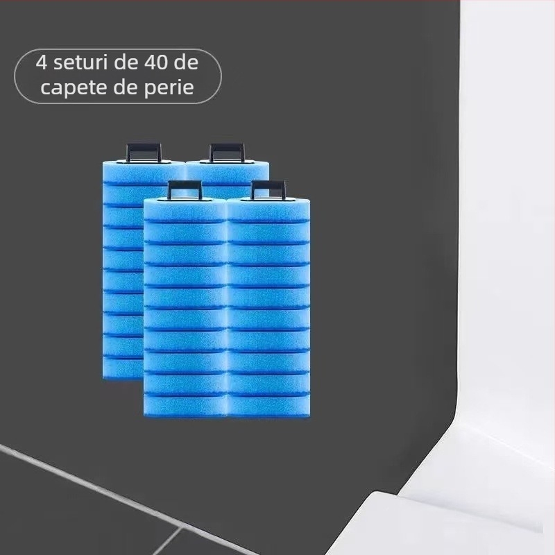 Perie de toaletă de unică folosință pentru uz casnic, montată pe perete, curăță colțuri greu accesibile