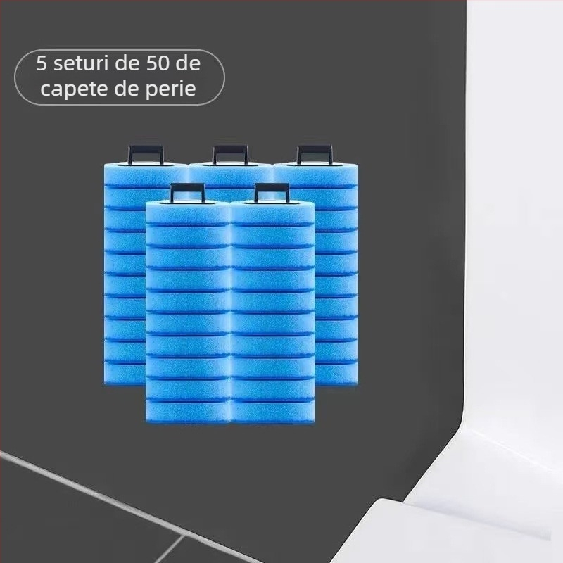 Perie de toaletă de unică folosință pentru uz casnic, montată pe perete, curăță colțuri greu accesibile