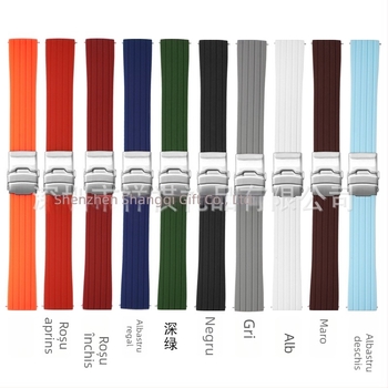 Xiangqi Brățară din silicon 22 mm pentru Swatch Fifty Fathoms în colaborare Baobao Five Oceans Series ceas de scufundare mecanic