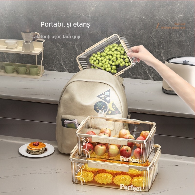 Cutie de depozitare pentru frigider cu menținerea prospețimii legumelor și cărnii, cu strat de congelare