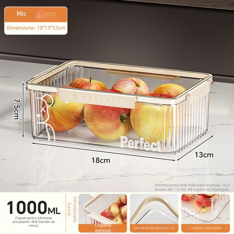 Cutie de depozitare pentru frigider cu menținerea prospețimii legumelor și cărnii, cu strat de congelare
