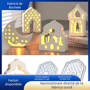 Șablon din silicon pentru rășină epoxidică – abajur de lampă în stil Orientul Mijlociu, cu lună decupată