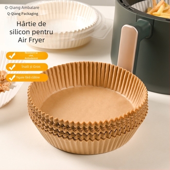 Hârtie de copt din silicon circulară pentru friteuză cu aer și cuptor, pernă absorbantă pentru ulei, vas de separare a uleiului, folie de copt pătrată rezistentă la temperaturi înalte