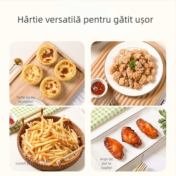 Hârtie de copt din silicon circulară pentru friteuză cu aer și cuptor, pernă absorbantă pentru ulei, vas de separare a uleiului, folie de copt pătrată rezistentă la temperaturi înalte