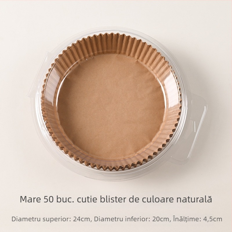 Hârtie de copt din silicon circulară pentru friteuză cu aer și cuptor, pernă absorbantă pentru ulei, vas de separare a uleiului, folie de copt pătrată rezistentă la temperaturi înalte