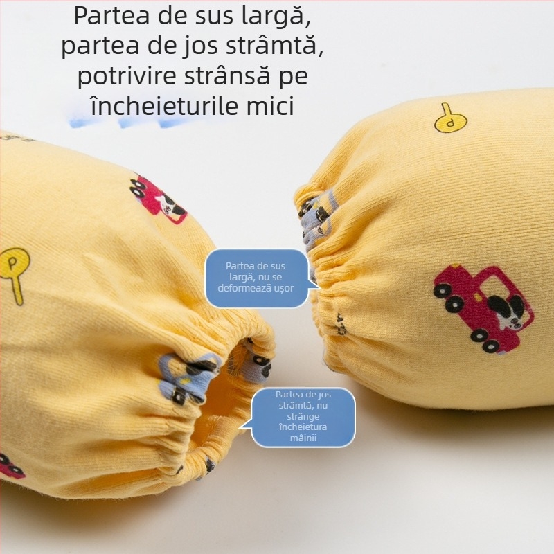 Manșete pentru copii din bumbac 100%, clasă A, pentru toamnă și iarnă, protecție anti-murdărire a mânecilor la gecile cu puf, unisex