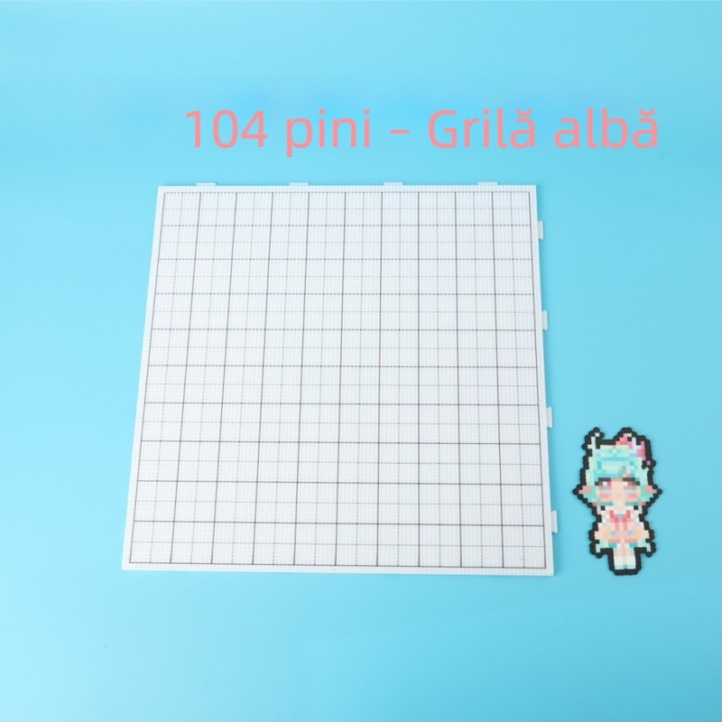 Set de 104 piese: plăci pentru mărgele 2.6 mm, fuziune DIY, vârfuri lungi, cutie de depozitare rezistentă la temperaturi, set de jocuri