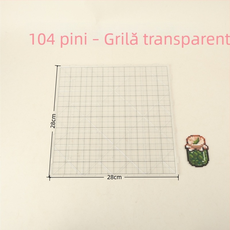 Set de 104 piese: plăci pentru mărgele 2.6 mm, fuziune DIY, vârfuri lungi, cutie de depozitare rezistentă la temperaturi, set de jocuri