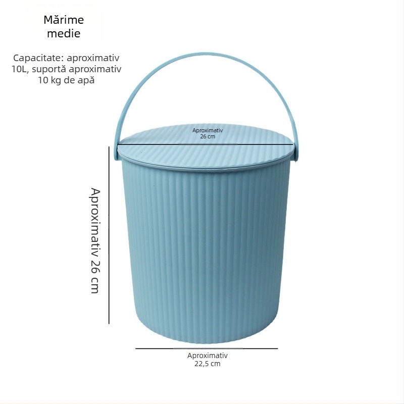 Găleată din plastic cu șezut întărit și capac – recipient multifuncțional pentru depozitarea apei, pescuit, baie portabilă și depozitare haine