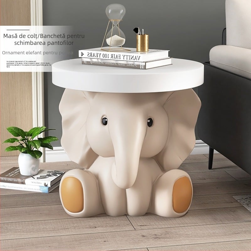 Figurină decorativă elefant pentru masă de cafea – decor living, cadou pentru casă nouă, lângă televizor și canapea