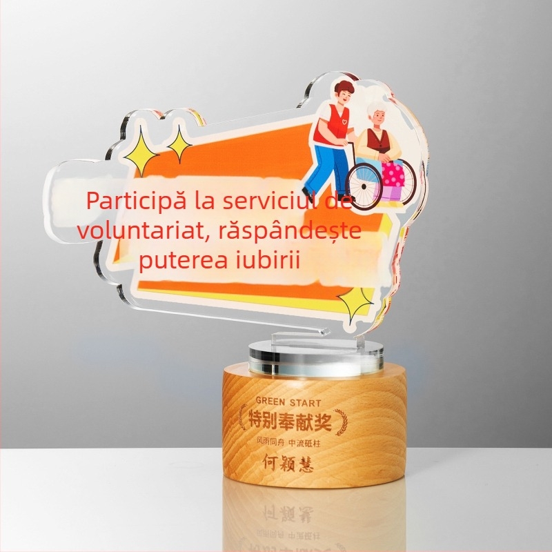Trofeu și medalie din acrilic, personalizate – suvenir de aniversare pentru copii: dans, muzică și baschet.