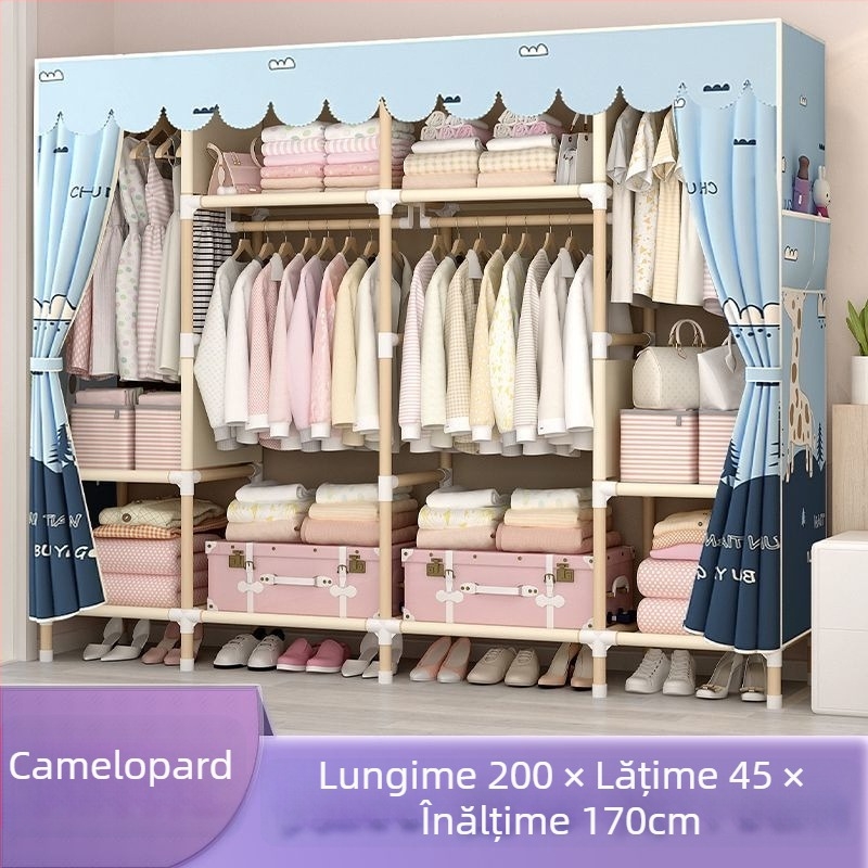 Dulap textil simplu din pânză Oxford, întărit și durabil, depozitare ușor de montat pentru dormitor