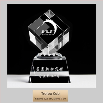 Trofeu de cristal în formă de deget mare, cristal clar K9, gravură personalizată