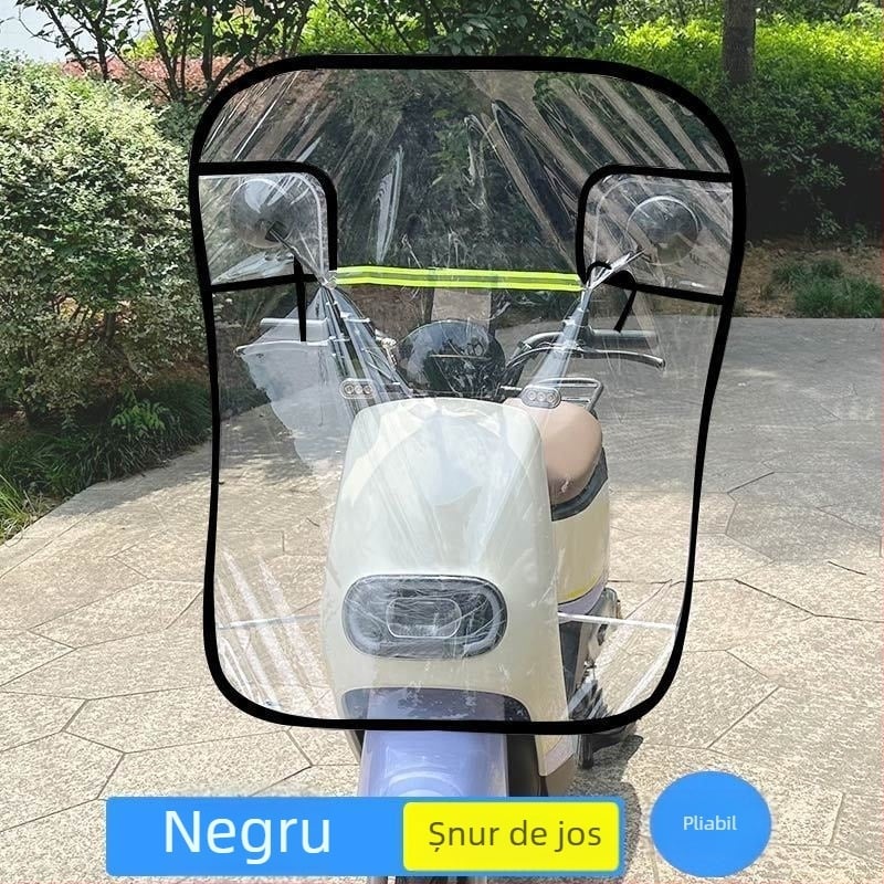 Parbriz frontal extins pentru biciclete electrice și motociclete, protecție transparentă împotriva vântului pentru iarnă