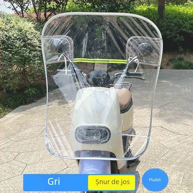Parbriz frontal extins pentru biciclete electrice și motociclete, protecție transparentă împotriva vântului pentru iarnă