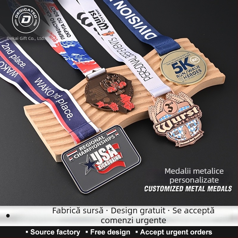 Medalie personalizată pentru evenimente sportive și maratoane, medalie de aur, suvenir memorial personalizat, plăcuță metalică