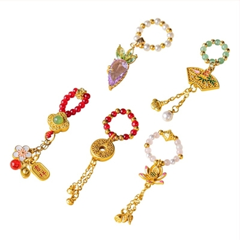 Pandantiv manual cu șir de mărgele pentru șnurul capacului de ceainic – accesoriu pentru set ceai în stil chinezesc