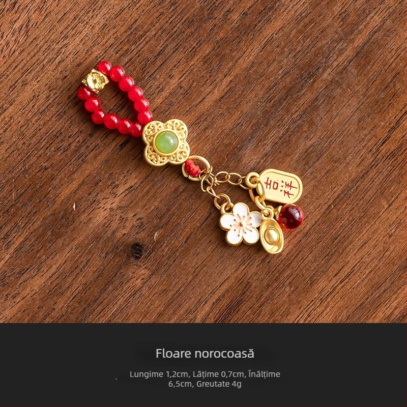 Pandantiv manual cu șir de mărgele pentru șnurul capacului de ceainic – accesoriu pentru set ceai în stil chinezesc