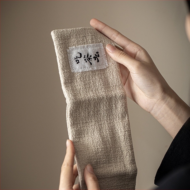 Stil japonez, cusut manual, prosop de ceai triplu din bumbac și in, covoraș pentru ceai, suport pentru cești și suport pentru ceainic pentru ceremonia ceaiului