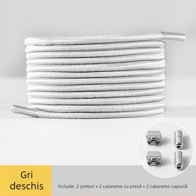Șireturi elastice fără noduri, cu încuietori rotunde, pentru pantofi sport pentru copii și bărbați