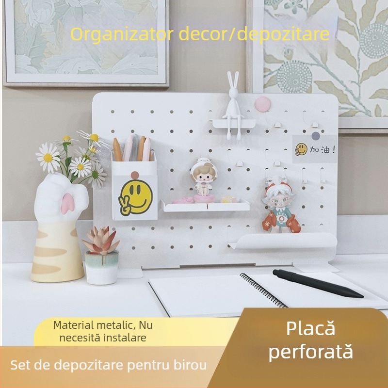 Accesorii magnetice metalice pentru panoul perforat de birou, fără găuri, birou de studiu, separator vertical de depozitare pentru cămin