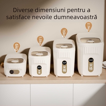 Recipient cu dublu compartiment pentru depozitarea orezului, pentru uz casnic, model 2026, sigilat, rezistent la insecte, rezistent la umiditate, recipient pentru cereale, borcan pentru făină
