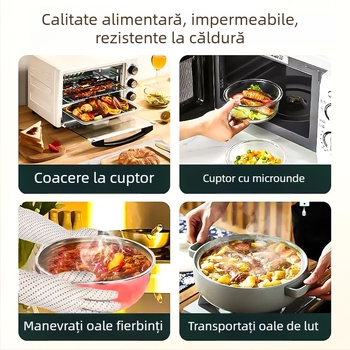 Mănuși de bucătărie din cauciuc natural impermeabile, izolație termică, căptușite groase din poliester, cauciuc alimentar, rezistente la ulei, pentru iarnă