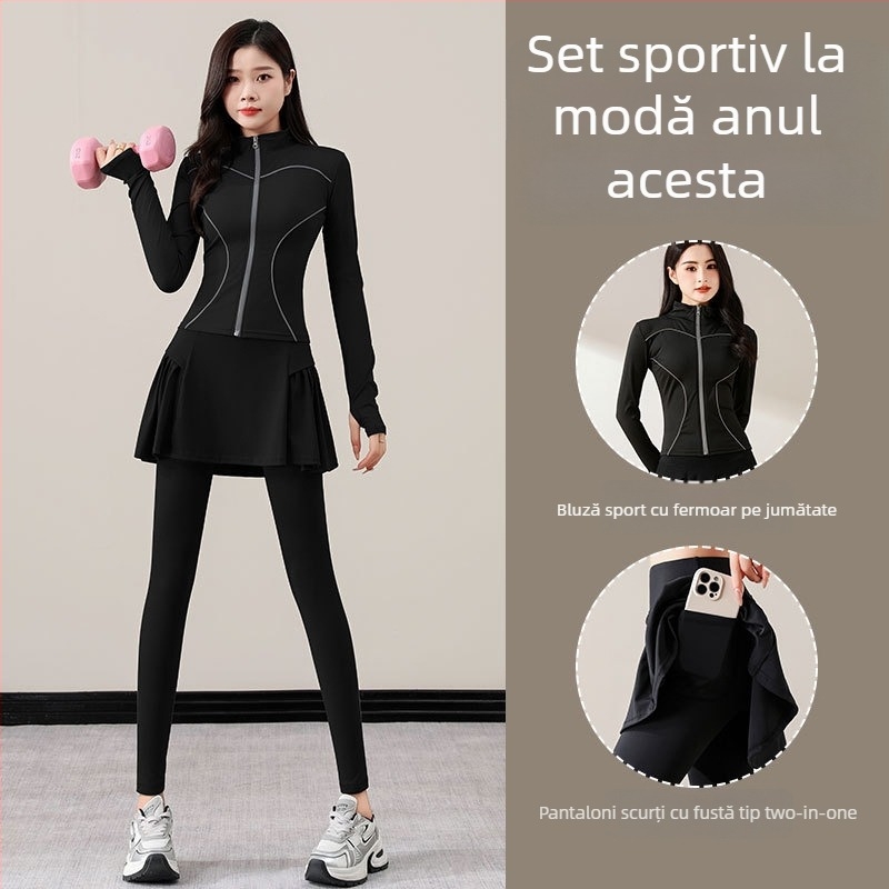Îmbrăcăminte sport pentru femei – tenis, set pentru alergare toamnă/iarnă, stil nou 2025, echipament premium de yoga, fustă-pantalon pentru badminton, îmbrăcăminte fitness