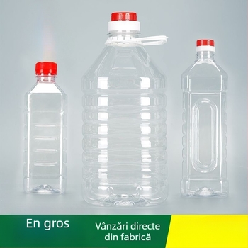 Sticle PET transparente pentru ulei comestibil și vin, de calitate alimentară, sticle goale, 1 L, 2,5 L și 5 L