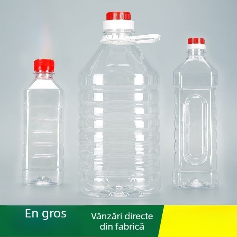 Sticle PET transparente pentru ulei comestibil și vin, de calitate alimentară, sticle goale, 1 L, 2,5 L și 5 L