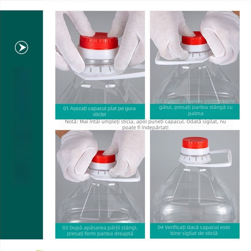 Sticle PET transparente pentru ulei comestibil și vin, de calitate alimentară, sticle goale, 1 L, 2,5 L și 5 L
