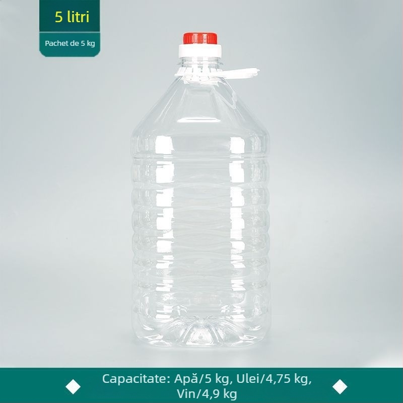 Sticle PET transparente pentru ulei comestibil și vin, de calitate alimentară, sticle goale, 1 L, 2,5 L și 5 L