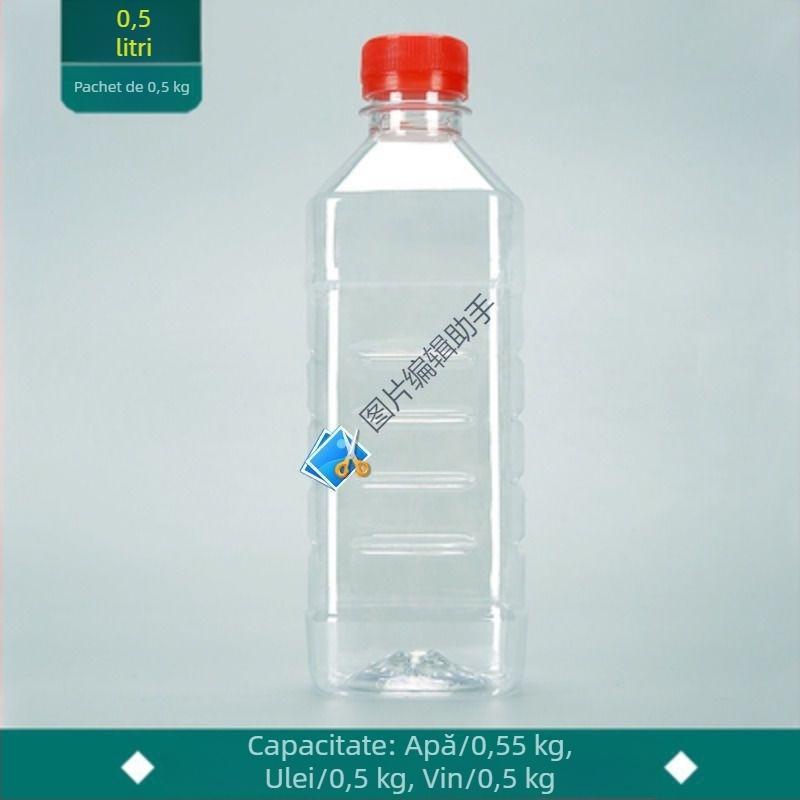 Sticle PET transparente pentru ulei comestibil și vin, de calitate alimentară, sticle goale, 1 L, 2,5 L și 5 L