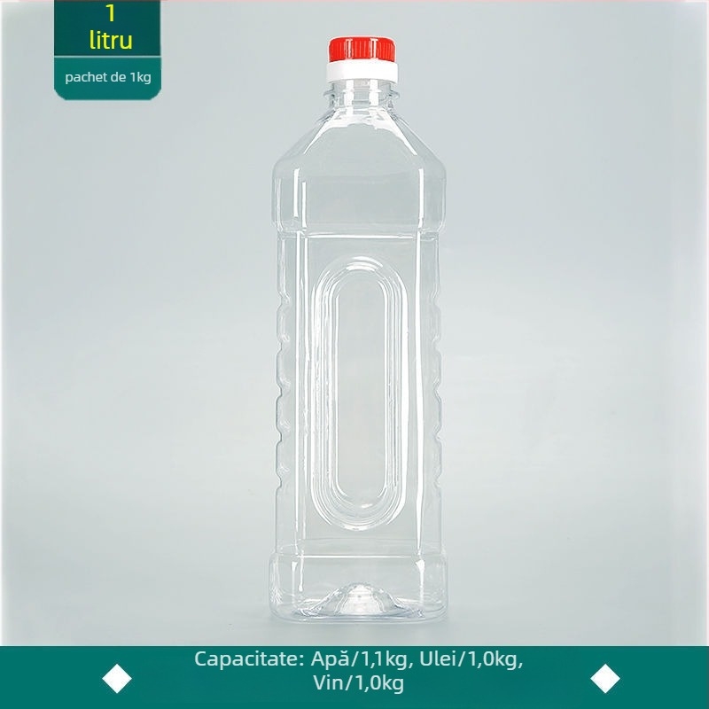 Sticle PET transparente pentru ulei comestibil și vin, de calitate alimentară, sticle goale, 1 L, 2,5 L și 5 L