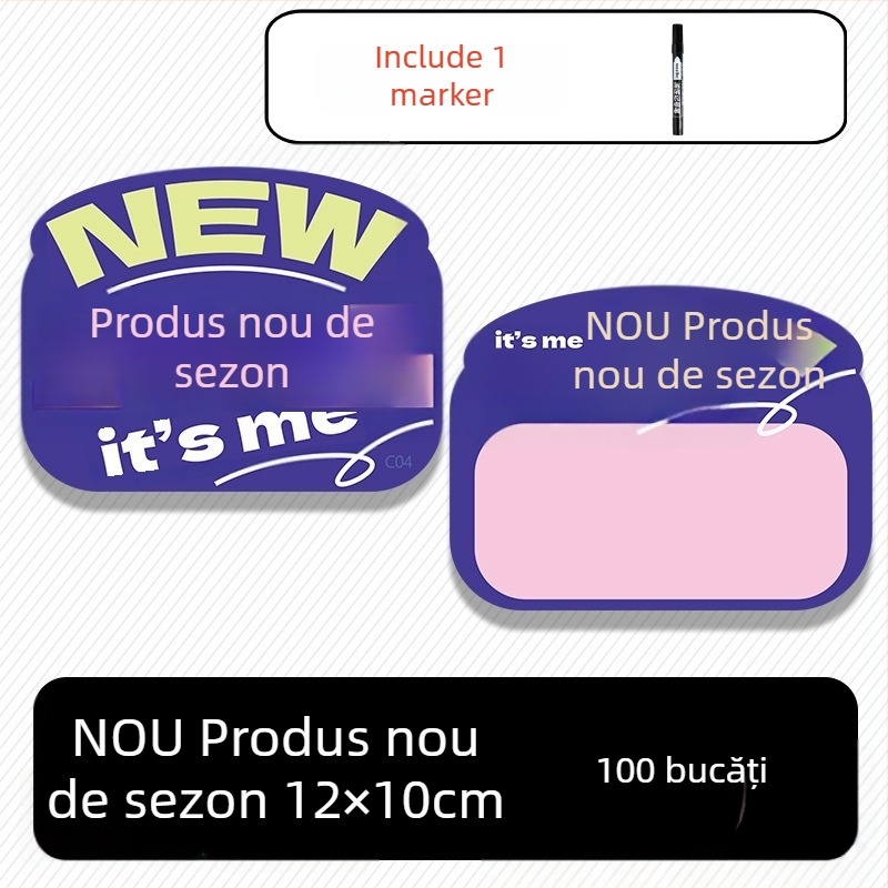 Etichete de preț ștergibile pentru afișaj POP, stil desen animat drăguț, hârtie