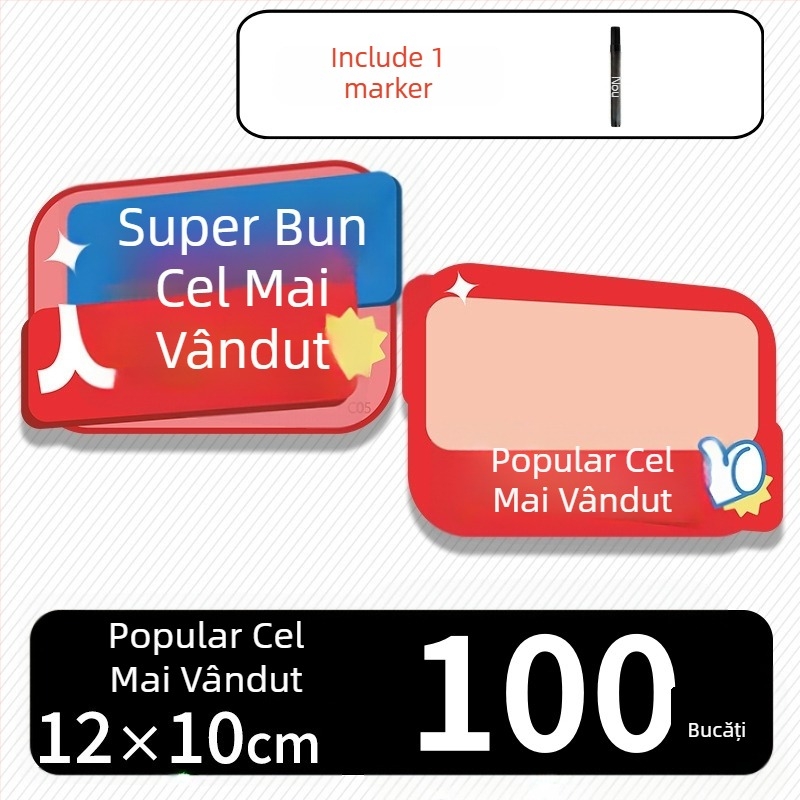 Etichete de preț ștergibile pentru afișaj POP, stil desen animat drăguț, hârtie
