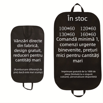 Geantă pentru costum din țesătură nețesută cu fermoar, protecție împotriva prafului – husă pentru haine